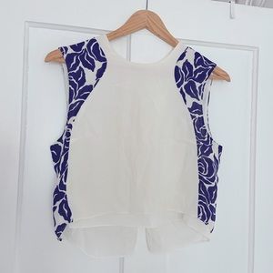 Elizabeth & James $255 Silk Floral Cropped Blouse